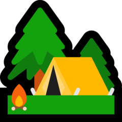 How Camping emoji looks on Microsoft.