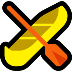 How Canoe emoji looks on Microsoft.