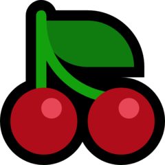 How Cherries emoji looks on Microsoft.