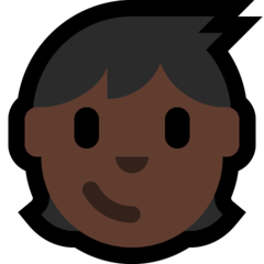 How Child: Dark Skin Tone emoji looks on Microsoft.