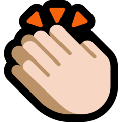 How Clapping Hands: Light Skin Tone emoji looks on Microsoft.