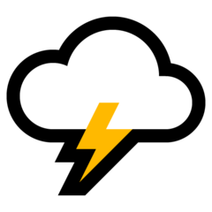 How Cloud with Lightning emoji looks on Microsoft.