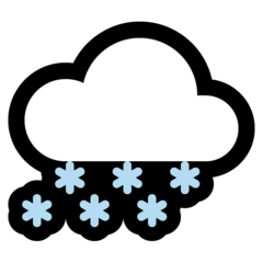 How Cloud with Snow emoji looks on Microsoft.