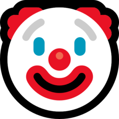 How Clown Face emoji looks on Microsoft.