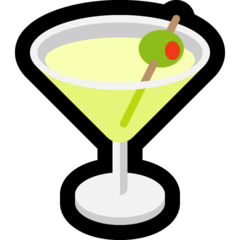 Bagaimana Gelas cocktail emoji terlihat di Microsoft.