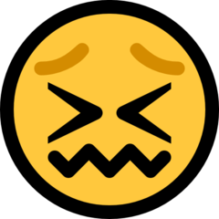 How Confounded Face emoji looks on Microsoft.