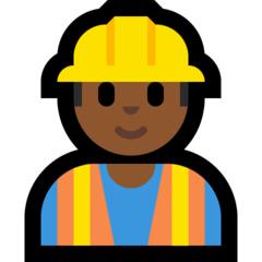 How Construction Worker: Medium-Dark Skin Tone emoji looks on Microsoft.