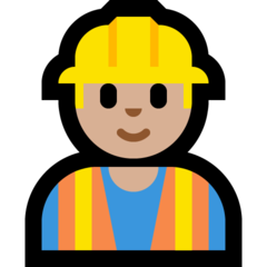 How Construction Worker: Medium-Light Skin Tone emoji looks on Microsoft.