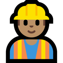 How Construction Worker: Medium Skin Tone emoji looks on Microsoft.