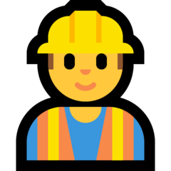 How Construction Worker emoji looks on Microsoft.