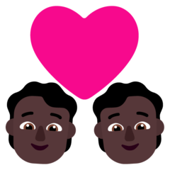 How Couple with Heart: Dark Skin Tone emoji looks on Microsoft.