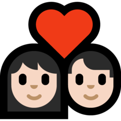 How Couple with Heart: Light Skin Tone emoji looks on Microsoft.