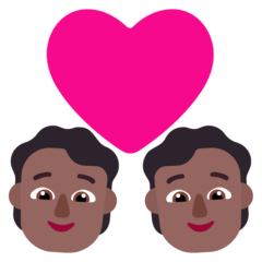 How Couple with Heart: Medium-Dark Skin Tone emoji looks on Microsoft.