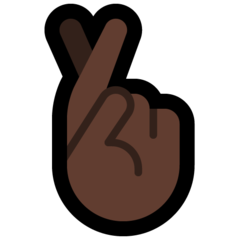 How Crossed Fingers: Dark Skin Tone emoji looks on Microsoft.