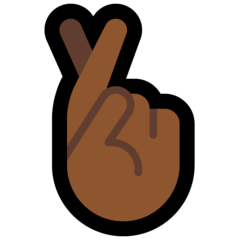 How Crossed Fingers: Medium-Dark Skin Tone emoji looks on Microsoft.