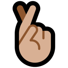 How Crossed Fingers: Medium-Light Skin Tone emoji looks on Microsoft.