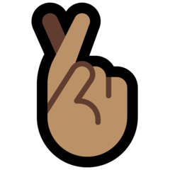 How Crossed Fingers: Medium Skin Tone emoji looks on Microsoft.