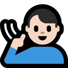 How Deaf Man: Light Skin Tone emoji looks on Microsoft.