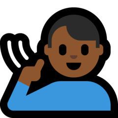 How Deaf Man: Medium-Dark Skin Tone emoji looks on Microsoft.