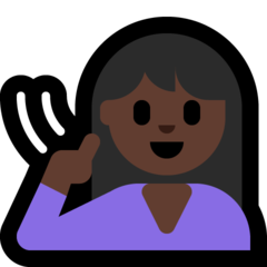 How Deaf Person: Dark Skin Tone emoji looks on Microsoft.