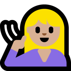 How Deaf Person: Medium-Light Skin Tone emoji looks on Microsoft.