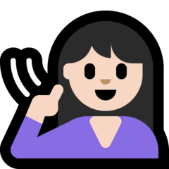 A quoi ressemblent les emoji Femme sourde: peau claire sur Microsoft.