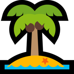 How Desert Island emoji looks on Microsoft.