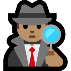 How Detective: Medium Skin Tone emoji looks on Microsoft.