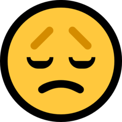 How Disappointed Face emoji looks on Microsoft.