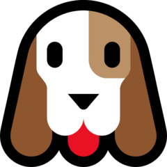 How Dog Face emoji looks on Microsoft.