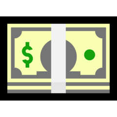 How Dollar Banknote emoji looks on Microsoft.