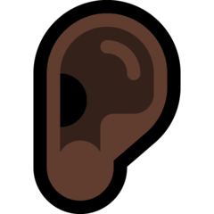 How Ear: Dark Skin Tone emoji looks on Microsoft.