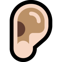 How Ear: Light Skin Tone emoji looks on Microsoft.