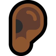 How Ear: Medium-Dark Skin Tone emoji looks on Microsoft.