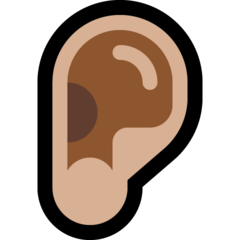 How Ear: Medium-Light Skin Tone emoji looks on Microsoft.