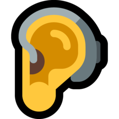 A quoi ressemblent les emoji Oreille appareillée sur Microsoft.