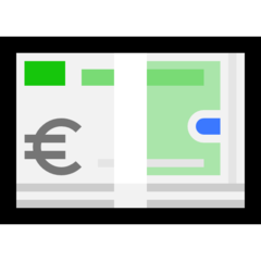 How Euro Banknote emoji looks on Microsoft.