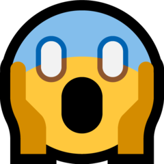 How Face Screaming in Fear emoji looks on Microsoft.