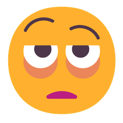 Hvordan Fjes med poser under øynene emoji ser ut på Microsoft.
