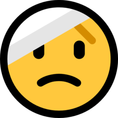 How Face with Head-Bandage emoji looks on Microsoft.