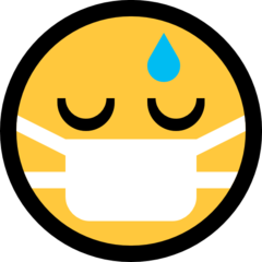 Bagaimana Wajah bermasker emoji terlihat di Microsoft.