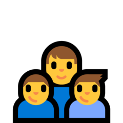 Como o emoji do Família: homem, menino e menino é exibido no Microsoft.