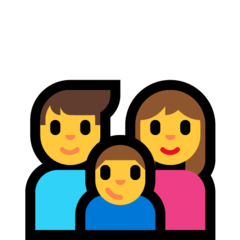 How Family: Man, Woman, Boy emoji looks on Microsoft.