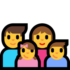 How Family: Man, Woman, Girl, Boy emoji looks on Microsoft.