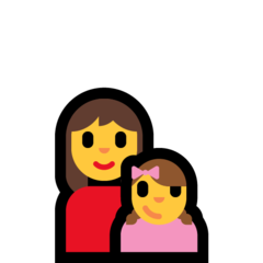 How Family: Woman, Girl emoji looks on Microsoft.