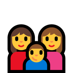 A quoi ressemblent les emoji Famille: femme, femme et garçon sur Microsoft.