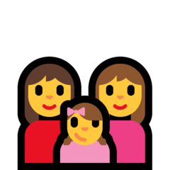 How Family: Woman, Woman, Girl emoji looks on Microsoft.