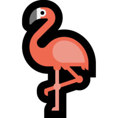 How Flamingo emoji looks on Microsoft.