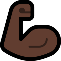 A quoi ressemblent les emoji Biceps contracté: peau foncée sur Microsoft.