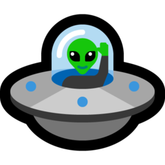 How Flying Saucer emoji looks on Microsoft.